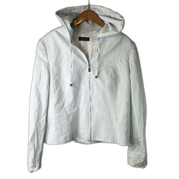 Willi Smith Striped Full Zip Hooded Lightweight‎ Jacket Size Medium - Picture 1 of 10